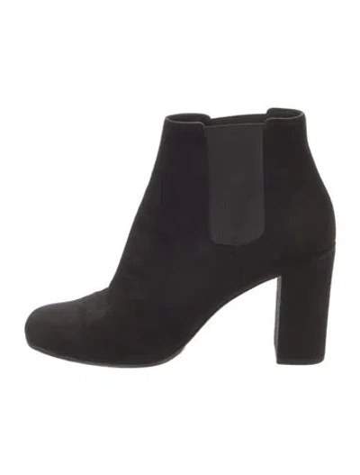 Pre-owned Saint Laurent Suede Chelsea Boots In Black