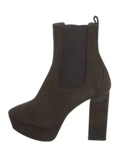 Pre-owned Saint Laurent Suede Chelsea Boots In Gray