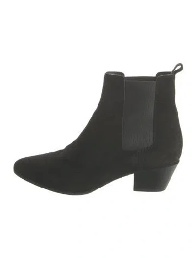 Pre-owned Saint Laurent Suede Chelsea Boots In Green