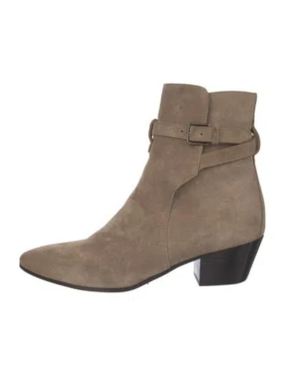 Pre-owned Saint Laurent Suede Chelsea Boots W/ Tags In Neutrals