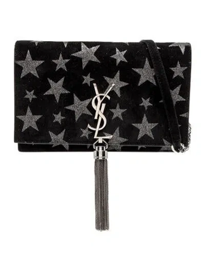 Pre-owned Saint Laurent Suede Clutch In Black