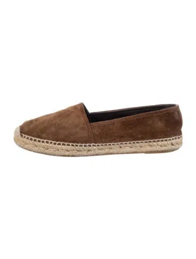 Pre-owned Saint Laurent Suede Colorblock Pattern Espadrilles In Brown