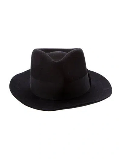 Pre-owned Saint Laurent Suede Cowboy Hat In Black