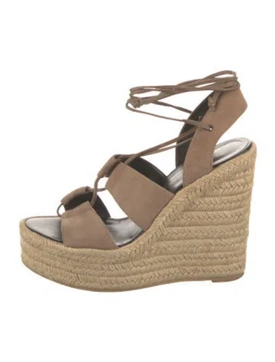 Pre-owned Saint Laurent Suede Espadrilles In Brown