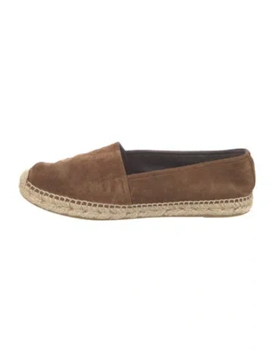 Pre-owned Saint Laurent Suede Espadrilles In Brown