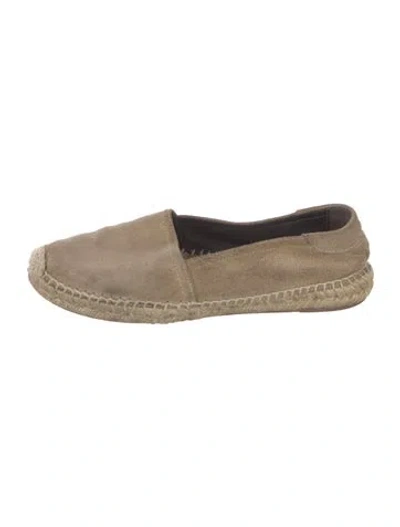 Pre-owned Saint Laurent Suede Espadrilles In Neutral