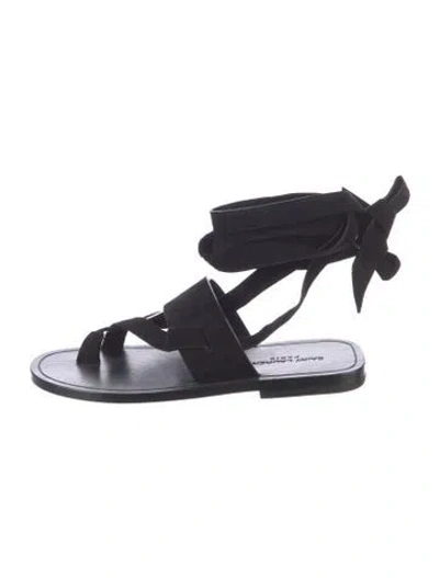 Pre-owned Saint Laurent Suede Gladiator Sandals In Black