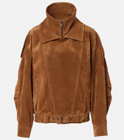 Saint Laurent Bomber Jacket In Vintage Split Leather In Brown