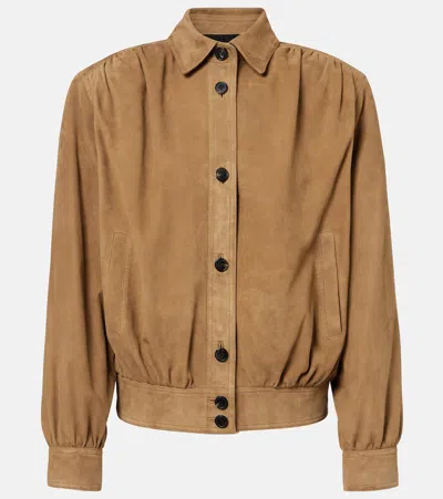 Saint Laurent The Mini Luxe Leather Jacket In Brown