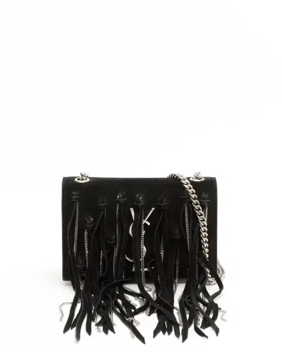 Saint Laurent Suede Kate Bag In Black