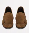 Saint Laurent Suede Laurent Loafers In Beige