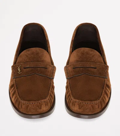 SAINT LAURENT SUEDE LAURENT LOAFERS