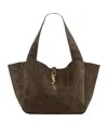Saint Laurent Le 5 A 7 Bea Suede Tote Bag In Green