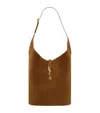 Saint Laurent Suede Le 5 À 7 Bucket Bag In Beige