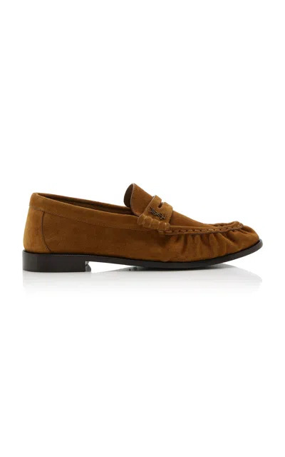Saint Laurent Suede Le Loafer In Brown