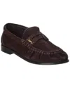 Saint Laurent Le Loafer Suede Loafers In Burgundy