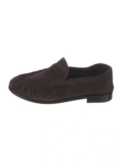 Pre-owned Saint Laurent Suede Loafers In Brown