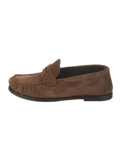 Pre-owned Saint Laurent Suede Loafers In Brown