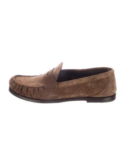Pre-owned Saint Laurent Suede Loafers In Brown