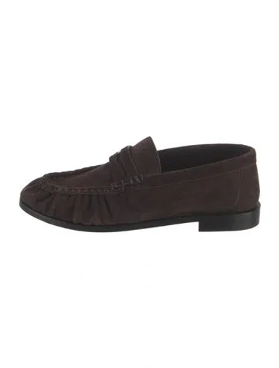 Pre-owned Saint Laurent Suede Loafers In Brown
