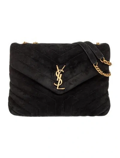 Pre-owned Saint Laurent Suede Loulou In Black
