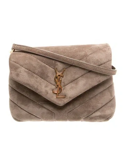 Pre-owned Saint Laurent Suede Loulou In Neutral