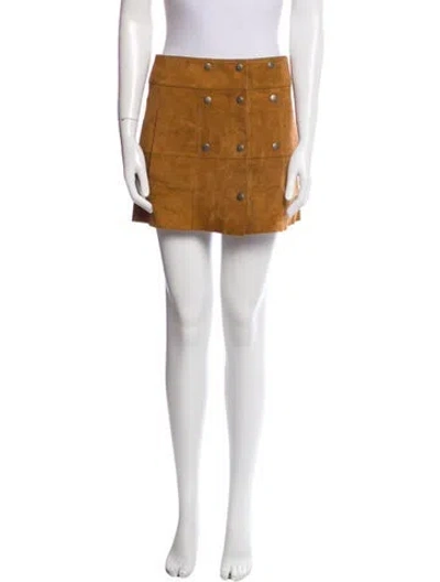 Pre-owned Saint Laurent Suede Mini Skirt In Brown