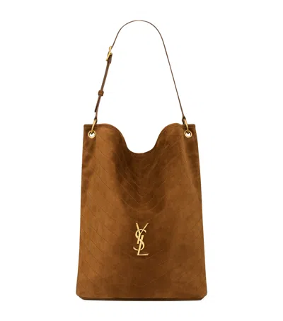 Saint Laurent Suede Niki Bucket Bag In Sand