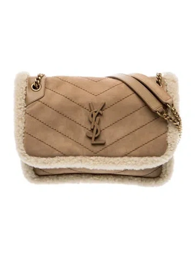 Pre-owned Saint Laurent Suede Niki Medium In Brown