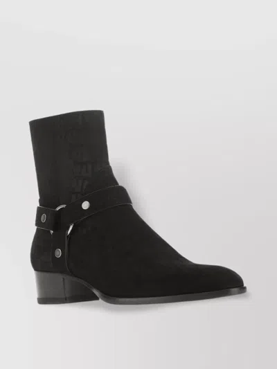 SAINT LAURENT SUEDE POINTED TOE BOOTS