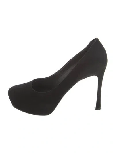 Pre-owned Saint Laurent Suede Pumps In Black