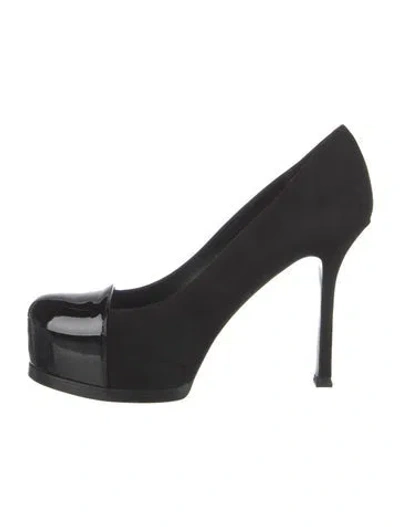 Pre-owned Saint Laurent Suede Pumps In Black