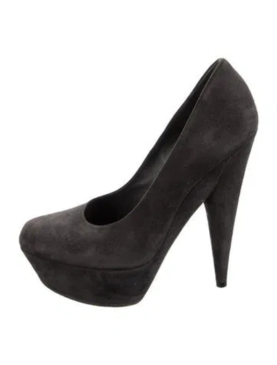 Pre-owned Saint Laurent Suede Pumps In Gray