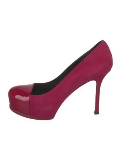 Pre-owned Saint Laurent Suede Pumps In Pink