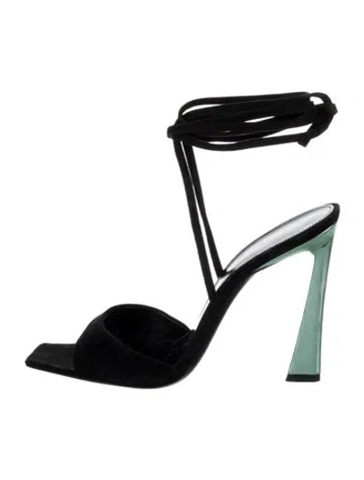 Pre-owned Saint Laurent Suede Sandals In Black