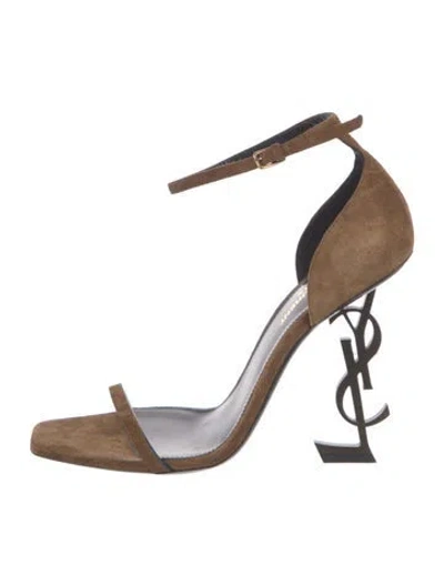 Pre-owned Saint Laurent Suede Sandals In Brown