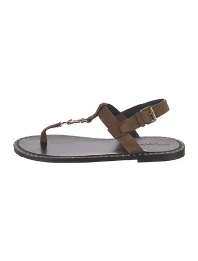 Pre-owned Saint Laurent Suede Sandals In Multicolor