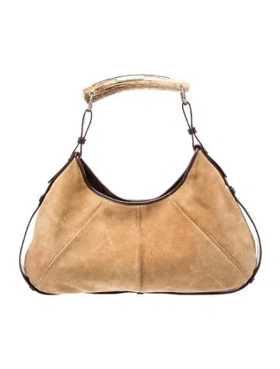 Pre-owned Saint Laurent Suede Shoulder Bag In Brown
