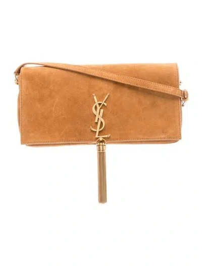 Pre-owned Saint Laurent Suede Shoulder Bag In Brown