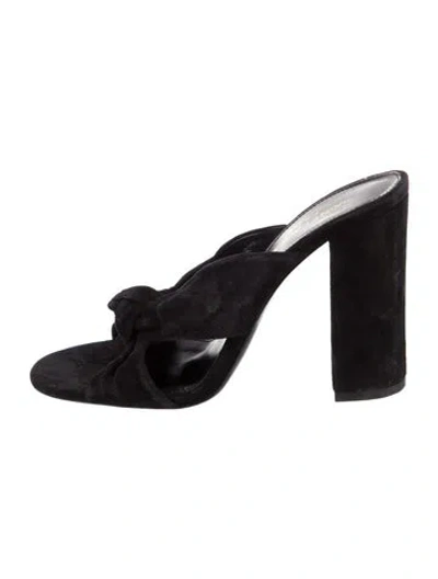 Pre-owned Saint Laurent Suede Slides In Black