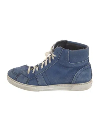 Pre-owned Saint Laurent Suede Sneakers In Blue