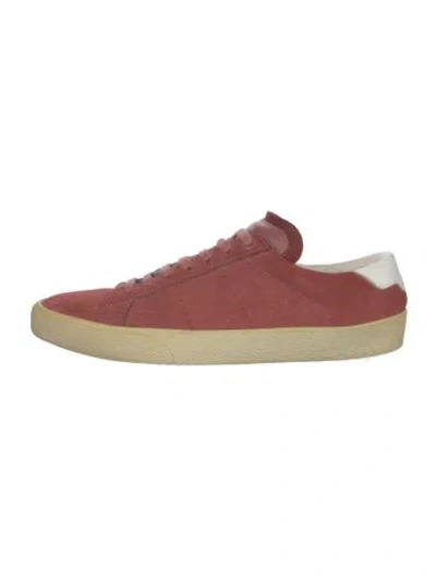 Pre-owned Saint Laurent Suede Sneakers In Pink