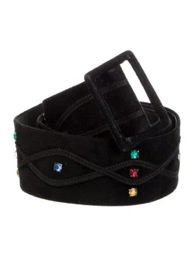 Pre-owned Saint Laurent Suede Waist Belt In Black