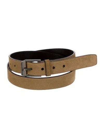 Pre-owned Saint Laurent Suede Waist Belt In Neutral