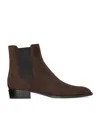 Saint Laurent Wyatt Boots In Burgundy
