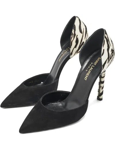 Pre-owned Saint Laurent Suede Zebra-print Heel Pumps