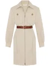 Saint Laurent Saharienne Belted Cotton Dress