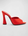 Saint Laurent Suite Satin Block-heel Mules In Arancio