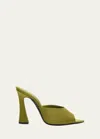 Saint Laurent Suite 105 Satin Mule In Green