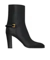 Saint Laurent Sulpice Booties In Smooth Leather In Black